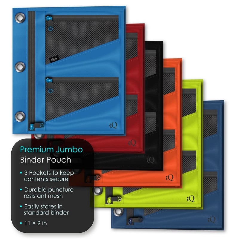 iScholar Jumbo Expandable Pencil Pouch, 3 Pockets, Color Will Vary (55035) - Image 4